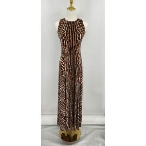 Michael Kors Animal‎ Print Maxi Dress Gold Studded Sleeveless XXS